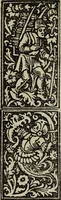 Picture 112 of 179 from Biblia pauperum, conteynynge thirty and eight wodecuttes illustrating the liif, parablis, and miraclis offe oure blessid Lord & Saviour Jhesus Crist, with the proper descrypciouns therof extracted fro the originall texte offe Iohn Wiclif.. (1885), leaf 105