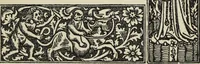 An illustration from Biblia pauperum, conteynynge thirty and eight wodecuttes illustrating the liif, parablis, and miraclis offe oure blessid Lord & Saviour Jhesus Crist, with the proper descrypciouns therof extracted fro the originall texte offe Iohn Wiclif.. (1885)