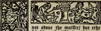 Picture 119 of 179 from Biblia pauperum, conteynynge thirty and eight wodecuttes illustrating the liif, parablis, and miraclis offe oure blessid Lord & Saviour Jhesus Crist, with the proper descrypciouns therof extracted fro the originall texte offe Iohn Wiclif.. (1885), leaf 113