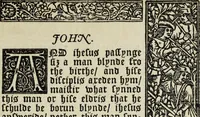Picture 123 of 179 from Biblia pauperum, conteynynge thirty and eight wodecuttes illustrating the liif, parablis, and miraclis offe oure blessid Lord & Saviour Jhesus Crist, with the proper descrypciouns therof extracted fro the originall texte offe Iohn Wiclif.. (1885), leaf 116