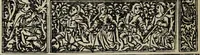 Picture 130 of 179 from Biblia pauperum, conteynynge thirty and eight wodecuttes illustrating the liif, parablis, and miraclis offe oure blessid Lord & Saviour Jhesus Crist, with the proper descrypciouns therof extracted fro the originall texte offe Iohn Wiclif.. (1885), leaf 121