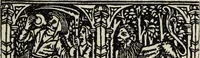 Picture 132 of 179 from Biblia pauperum, conteynynge thirty and eight wodecuttes illustrating the liif, parablis, and miraclis offe oure blessid Lord & Saviour Jhesus Crist, with the proper descrypciouns therof extracted fro the originall texte offe Iohn Wiclif.. (1885), leaf 124