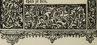 Picture 150 of 179 from Biblia pauperum, conteynynge thirty and eight wodecuttes illustrating the liif, parablis, and miraclis offe oure blessid Lord & Saviour Jhesus Crist, with the proper descrypciouns therof extracted fro the originall texte offe Iohn Wiclif.. (1885), leaf 141