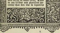 Picture 153 of 179 from Biblia pauperum, conteynynge thirty and eight wodecuttes illustrating the liif, parablis, and miraclis offe oure blessid Lord & Saviour Jhesus Crist, with the proper descrypciouns therof extracted fro the originall texte offe Iohn Wiclif.. (1885), leaf 144