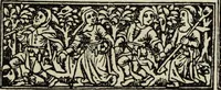 Picture 173 of 179 from Biblia pauperum, conteynynge thirty and eight wodecuttes illustrating the liif, parablis, and miraclis offe oure blessid Lord & Saviour Jhesus Crist, with the proper descrypciouns therof extracted fro the originall texte offe Iohn Wiclif.. (1885), leaf 164