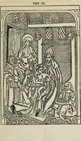Picture 20 of 179 from Biblia pauperum, conteynynge thirty and eight wodecuttes illustrating the liif, parablis, and miraclis offe oure blessid Lord & Saviour Jhesus Crist, with the proper descrypciouns therof extracted fro the originall texte offe Iohn Wiclif.. (1885), leaf 26