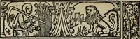 An illustration from Biblia pauperum, conteynynge thirty and eight wodecuttes illustrating the liif, parablis, and miraclis offe oure blessid Lord & Saviour Jhesus Crist, with the proper descrypciouns therof extracted fro the originall texte offe Iohn Wiclif.. (1885)