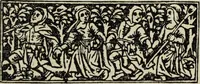 Picture 41 of 179 from Biblia pauperum, conteynynge thirty and eight wodecuttes illustrating the liif, parablis, and miraclis offe oure blessid Lord & Saviour Jhesus Crist, with the proper descrypciouns therof extracted fro the originall texte offe Iohn Wiclif.. (1885), leaf 44