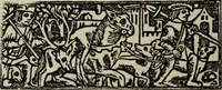 Picture 78 of 179 from Biblia pauperum, conteynynge thirty and eight wodecuttes illustrating the liif, parablis, and miraclis offe oure blessid Lord & Saviour Jhesus Crist, with the proper descrypciouns therof extracted fro the originall texte offe Iohn Wiclif.. (1885), leaf 77