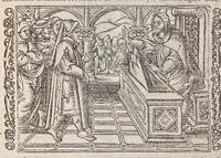An illustration from Biblia pictvris illvstrata : breves in eadem annotationes, ex doctiss. interpretationibus, & Hebraeorum commentariis : interpretatio nominum Hebraicorum : index epistolarum & euangeliorum totius anni. (1540)