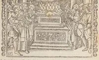 An illustration from Biblia pictvris illvstrata : breves in eadem annotationes, ex doctiss. interpretationibus, & Hebraeorum commentariis : interpretatio nominum Hebraicorum : index epistolarum & euangeliorum totius anni. (1540)