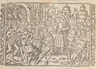 An illustration from Biblia pictvris illvstrata : breves in eadem annotationes, ex doctiss. interpretationibus, & Hebraeorum commentariis : interpretatio nominum Hebraicorum : index epistolarum & euangeliorum totius anni. (1540)