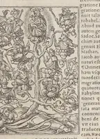 An illustration from Biblia pictvris illvstrata : breves in eadem annotationes, ex doctiss. interpretationibus, & Hebraeorum commentariis : interpretatio nominum Hebraicorum : index epistolarum & euangeliorum totius anni. (1540)