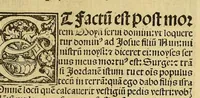 An illustration from Biblia sacra utriusq[ue] Testme[n]ti: : dilige[n]ter recognita [et] emendata, no[n] paucis locis: quae corrupta era[n]t:+ collatio[n]e hebraico[rum] voluminu[m] restitutis. Item in fronte libri ex Athanasio fragmentum de libris utriusq[ue] Testamenti (1523)