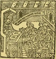 An illustration from Bibliografía de la lengua valenciana : o sea catálogo razonado por orden alfabético de autores de los libros, folletos, obras dramáticas, periódicos, coloquios, coplas, chistes, discursos, romances, alocuciones, cantares, gozes, etc., que escritos en lengua valenciana y bilingüe, han visto la luz pública desde el establecimiento de la imprenta en España hasta nuestros días (1915)