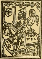An illustration from Bibliografía de la lengua valenciana : o sea catálogo razonado por orden alfabético de autores de los libros, folletos, obras dramáticas, periódicos, coloquios, coplas, chistes, discursos, romances, alocuciones, cantares, gozes, etc., que escritos en lengua valenciana y bilingüe, han visto la luz pública desde el establecimiento de la imprenta en España hasta nuestros días (1915)
