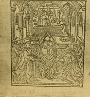 An illustration from Bibliografía de la lengua valenciana : o sea catálogo razonado por orden alfabético de autores de los libros, folletos, obras dramáticas, periódicos, coloquios, coplas, chistes, discursos, romances, alocuciones, cantares, gozes, etc., que escritos en lengua valenciana y bilingüe, han visto la luz pública desde el establecimiento de la imprenta en España hasta nuestros días (1915)