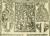 An illustration from Bibliografía de la lengua valenciana : o sea catálogo razonado por orden alfabético de autores de los libros, folletos, obras dramáticas, periódicos, coloquios, coplas, chistes, discursos, romances, alocuciones, cantares, gozes, etc., que escritos en lengua valenciana y bilingüe, han visto la luz pública desde el establecimiento de la imprenta en España hasta nuestros días (1915)