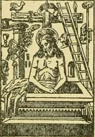 An illustration from Bibliografía de la lengua valenciana : o sea catálogo razonado por orden alfabético de autores de los libros, folletos, obras dramáticas, periódicos, coloquios, coplas, chistes, discursos, romances, alocuciones, cantares, gozes, etc., que escritos en lengua valenciana y bilingüe, han visto la luz pública desde el establecimiento de la imprenta en España hasta nuestros días (1915)