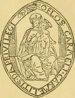 An illustration from Bibliografía de la lengua valenciana : o sea catálogo razonado por orden alfabético de autores de los libros, folletos, obras dramáticas, periódicos, coloquios, coplas, chistes, discursos, romances, alocuciones, cantares, gozes, etc., que escritos en lengua valenciana y bilingüe, han visto la luz pública desde el establecimiento de la imprenta en España hasta nuestros días (1915)