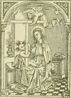 An illustration from Bibliografía de la lengua valenciana : o sea catálogo razonado por orden alfabético de autores de los libros, folletos, obras dramáticas, periódicos, coloquios, coplas, chistes, discursos, romances, alocuciones, cantares, gozes, etc., que escritos en lengua valenciana y bilingüe, han visto la luz pública desde el establecimiento de la imprenta en España hasta nuestros días (1915)