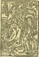 An illustration from Bibliografía de la lengua valenciana : o sea catálogo razonado por orden alfabético de autores de los libros, folletos, obras dramáticas, periódicos, coloquios, coplas, chistes, discursos, romances, alocuciones, cantares, gozes, etc., que escritos en lengua valenciana y bilingüe, han visto la luz pública desde el establecimiento de la imprenta en España hasta nuestros días (1915)