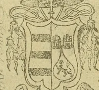 An illustration from Bibliografía de la lengua valenciana : o sea catálogo razonado por orden alfabético de autores de los libros, folletos, obras dramáticas, periódicos, coloquios, coplas, chistes, discursos, romances, alocuciones, cantares, gozes, etc., que escritos en lengua valenciana y bilingüe, han visto la luz pública desde el establecimiento de la imprenta en España hasta nuestros días (1915)