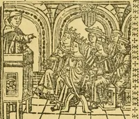An illustration from Bibliografía de la lengua valenciana : o sea catálogo razonado por orden alfabético de autores de los libros, folletos, obras dramáticas, periódicos, coloquios, coplas, chistes, discursos, romances, alocuciones, cantares, gozes, etc., que escritos en lengua valenciana y bilingüe, han visto la luz pública desde el establecimiento de la imprenta en España hasta nuestros días (1915)