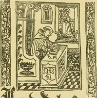 An illustration from Bibliografía de la lengua valenciana : o sea catálogo razonado por orden alfabético de autores de los libros, folletos, obras dramáticas, periódicos, coloquios, coplas, chistes, discursos, romances, alocuciones, cantares, gozes, etc., que escritos en lengua valenciana y bilingüe, han visto la luz pública desde el establecimiento de la imprenta en España hasta nuestros días (1915)