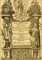 An illustration from Bibliografía de la lengua valenciana : o sea catálogo razonado por orden alfabético de autores de los libros, folletos, obras dramáticas, periódicos, coloquios, coplas, chistes, discursos, romances, alocuciones, cantares, gozes, etc., que escritos en lengua valenciana y bilingüe, han visto la luz pública desde el establecimiento de la imprenta en España hasta nuestros días (1915)