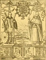 An illustration from Bibliografía de la lengua valenciana : o sea catálogo razonado por orden alfabético de autores de los libros, folletos, obras dramáticas, periódicos, coloquios, coplas, chistes, discursos, romances, alocuciones, cantares, gozes, etc., que escritos en lengua valenciana y bilingüe, han visto la luz pública desde el establecimiento de la imprenta en España hasta nuestros días (1915)