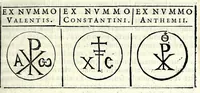 An illustration from Bibliotheca apostolica Vaticana, a Sixto V. Pont. Max. in splendidiorem commodioremq. locvm translata : et a fratre Angelo Roccha a Camerino ... commentario variarvm artivm, ac scientiarum materijs curiosis, ac difficillimis, scituq. dignis refertissimo, illustrata (1591)
