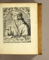 An illustration from Bibliotheca, chalcographica illustrium virtute atque eruditione in tota Europa, clarissimorum virorum theologorum, jurisconsultorum, medicorum, historicorum, geographorum, politicorum, philosophorum, poetarum, musicorum, aliorumque. (1650)