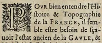 An illustration from Bibliothèque des autheurs qui ont escrit l'histoire et topographie de la France : diuisee en deux parties, felon l'ordre des temps & des matieres (1627)