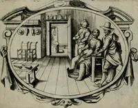 An illustration from Biblische Emblemata und Figuren : welche in den zweyen verneurten Stuben desz Hospitals zum heiligen Geist in Nürmberg allen Krancken zu sondern Trost anstatt der Schrifft sind vorgemalet worden. In Küpffer gestochen durch : Johanni Pfann .. (1626)