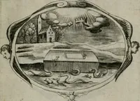 An illustration from Biblische Emblemata und Figuren : welche in den zweyen verneurten Stuben desz Hospitals zum heiligen Geist in Nürmberg allen Krancken zu sondern Trost anstatt der Schrifft sind vorgemalet worden. In Küpffer gestochen durch : Johanni Pfann .. (1626)