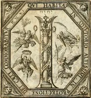 Picture 6 of 68 from Biblisches Engel- u[nd] Kunst Werck : alles das jenige, was in heiliger göttlicher Schrifft Altes und Neuen Testaments von den heiligen Engeln Gottes dero erscheinungen tersichtungen bottschaffte[n] u[nd] gesandschaffte[n], auf mancherley Art und Weise auss Göttlicher Verordnung zu finden ist ... : in zierlichen Kupffern, mit beijgefügten Teutschen Erklärungs und Andachts- Reimen vorstellend : mit Fleiss zusammen getragen, in Kupfer gestochen und verlegt (1694), leaf 16