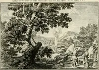 An illustration from Biblisches Engel- u[nd] Kunst Werck : alles das jenige, was in heiliger göttlicher Schrifft Altes und Neuen Testaments von den heiligen Engeln Gottes dero erscheinungen tersichtungen bottschaffte[n] u[nd] gesandschaffte[n], auf mancherley Art und Weise auss Göttlicher Verordnung zu finden ist ... : in zierlichen Kupffern, mit beijgefügten Teutschen Erklärungs und Andachts- Reimen vorstellend : mit Fleiss zusammen getragen, in Kupfer gestochen und verlegt (1694)
