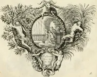 An illustration from Biblisches Engel- u[nd] Kunst Werck : alles das jenige, was in heiliger göttlicher Schrifft Altes und Neuen Testaments von den heiligen Engeln Gottes dero erscheinungen tersichtungen bottschaffte[n] u[nd] gesandschaffte[n], auf mancherley Art und Weise auss Göttlicher Verordnung zu finden ist ... : in zierlichen Kupffern, mit beijgefügten Teutschen Erklärungs und Andachts- Reimen vorstellend : mit Fleiss zusammen getragen, in Kupfer gestochen und verlegt (1694)