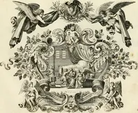 Picture 53 of 68 from Biblisches Engel- u[nd] Kunst Werck : alles das jenige, was in heiliger göttlicher Schrifft Altes und Neuen Testaments von den heiligen Engeln Gottes dero erscheinungen tersichtungen bottschaffte[n] u[nd] gesandschaffte[n], auf mancherley Art und Weise auss Göttlicher Verordnung zu finden ist ... : in zierlichen Kupffern, mit beijgefügten Teutschen Erklärungs und Andachts- Reimen vorstellend : mit Fleiss zusammen getragen, in Kupfer gestochen und verlegt (1694), leaf 68