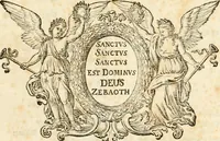 An illustration from Biblisches Engel- u[nd] Kunst Werck : alles das jenige, was in heiliger göttlicher Schrifft Altes und Neuen Testaments von den heiligen Engeln Gottes dero erscheinungen tersichtungen bottschaffte[n] u[nd] gesandschaffte[n], auf mancherley Art und Weise auss Göttlicher Verordnung zu finden ist ... : in zierlichen Kupffern, mit beijgefügten Teutschen Erklärungs und Andachts- Reimen vorstellend : mit Fleiss zusammen getragen, in Kupfer gestochen und verlegt (1694)