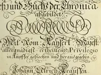 An illustration from Biblisches Engel- u. Kunst Werck : alles das jenige, was in heiliger göttlicher Schrifft Altes und Neuen Testaments von den heiligen Engels Gottes ... zu finden ist ... in zierlichen Kupffern, mit beygefüngten teutschen Erklärungs und Andachs-Reimen vorstellend (1705)