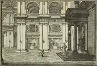 An illustration from Biblisches Engel- u. Kunst Werck : alles das jenige, was in heiliger göttlicher Schrifft Altes und Neuen Testaments von den heiligen Engels Gottes ... zu finden ist ... in zierlichen Kupffern, mit beygefüngten teutschen Erklärungs und Andachs-Reimen vorstellend (1705)