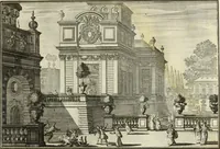 An illustration from Biblisches Engel- u. Kunst Werck : alles das jenige, was in heiliger göttlicher Schrifft Altes und Neuen Testaments von den heiligen Engels Gottes ... zu finden ist ... in zierlichen Kupffern, mit beygefüngten teutschen Erklärungs und Andachs-Reimen vorstellend (1705)