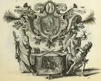 An illustration from Biblisches Engel- u. Kunst Werck : alles das jenige, was in heiliger göttlicher Schrifft Altes und Neuen Testaments von den heiligen Engels Gottes ... zu finden ist ... in zierlichen Kupffern, mit beygefüngten teutschen Erklärungs und Andachs-Reimen vorstellend (1705)