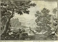 An illustration from Biblisches Engel- u. Kunst Werck : alles das jenige, was in heiliger göttlicher Schrifft Altes und Neuen Testaments von den heiligen Engels Gottes ... zu finden ist ... in zierlichen Kupffern, mit beygefüngten teutschen Erklärungs und Andachs-Reimen vorstellend (1705)