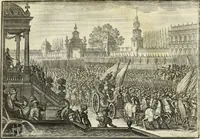 An illustration from Biblisches Engel- u. Kunst Werck : alles das jenige, was in heiliger göttlicher Schrifft Altes und Neuen Testaments von den heiligen Engels Gottes ... zu finden ist ... in zierlichen Kupffern, mit beygefüngten teutschen Erklärungs und Andachs-Reimen vorstellend (1705)