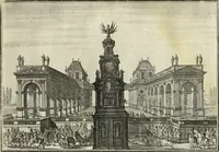 An illustration from Biblisches Engel- u. Kunst Werck : alles das jenige, was in heiliger göttlicher Schrifft Altes und Neuen Testaments von den heiligen Engels Gottes ... zu finden ist ... in zierlichen Kupffern, mit beygefüngten teutschen Erklärungs und Andachs-Reimen vorstellend (1705)
