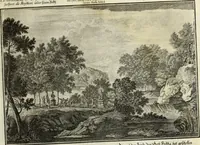 An illustration from Biblisches Engel- u. Kunst Werck : alles das jenige, was in heiliger göttlicher Schrifft Altes und Neuen Testaments von den heiligen Engels Gottes ... zu finden ist ... in zierlichen Kupffern, mit beygefüngten teutschen Erklärungs und Andachs-Reimen vorstellend (1705)