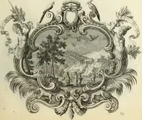 An illustration from Biblisches Engel- u. Kunst Werck : alles das jenige, was in heiliger göttlicher Schrifft Altes und Neuen Testaments von den heiligen Engels Gottes ... zu finden ist ... in zierlichen Kupffern, mit beygefüngten teutschen Erklärungs und Andachs-Reimen vorstellend (1705)